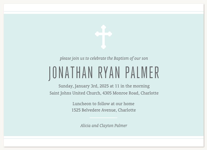 White Cross Baptisms & Christening Invitations