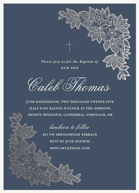 Vintage Embellishment  Baptisms & Christening Invitations