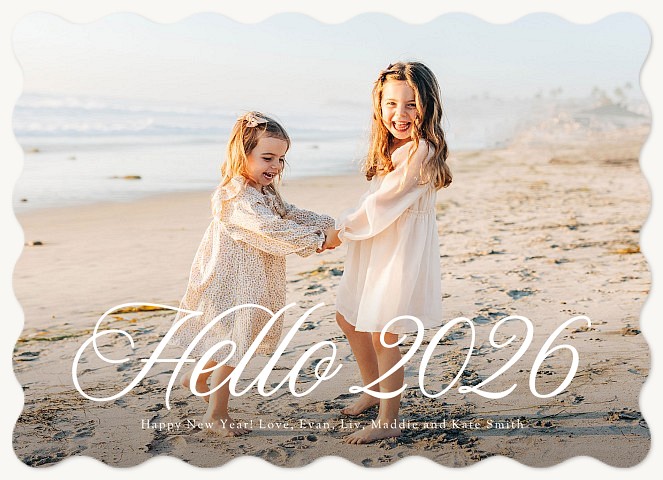 Hello Script  Personalized Holiday Cards