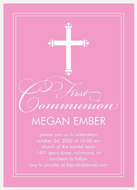Faithful Tradition First Communion Invitations