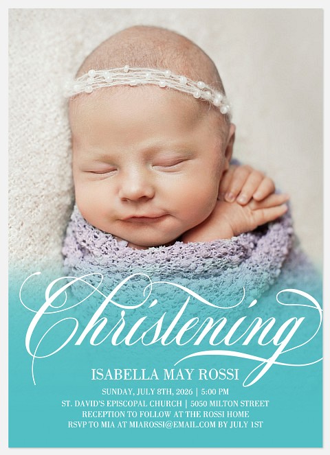 Blessed Flourish Baptism Christening Invitations