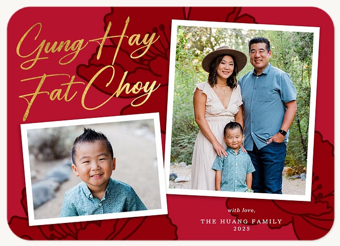 Modern Blossom Chinese New Year Cards