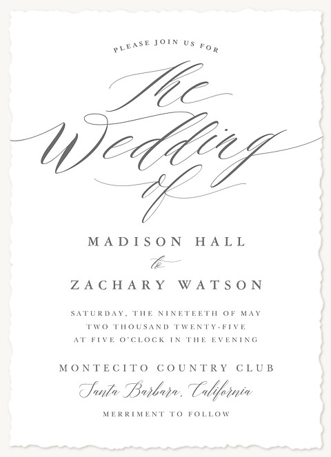 Classic Union Wedding Invitations