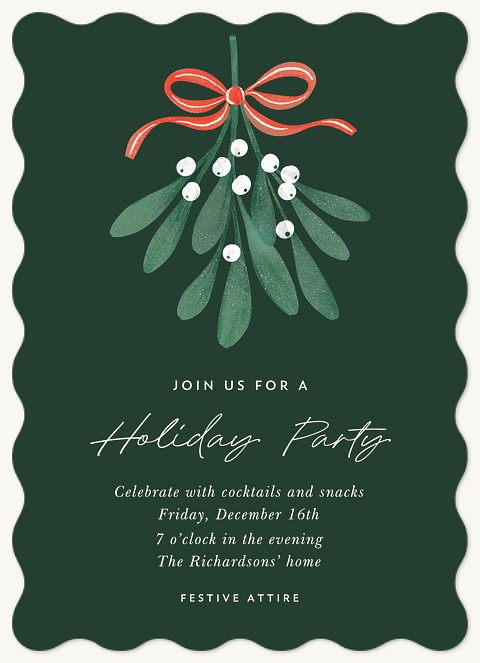 Merry Mistletoe Holiday Party Invitations