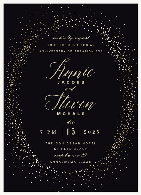 Stardust Sparkle Wedding Anniversary Invitations