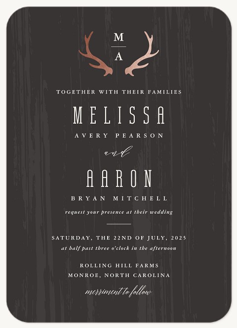 Woodland Lodge Wedding Invitations