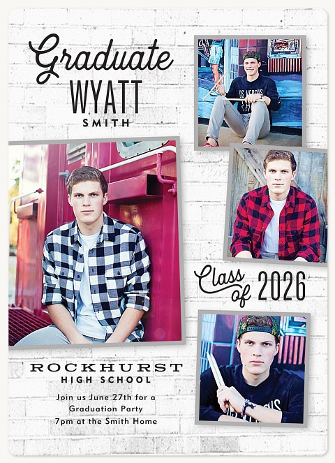 Industrial Brick Graduation Invitations