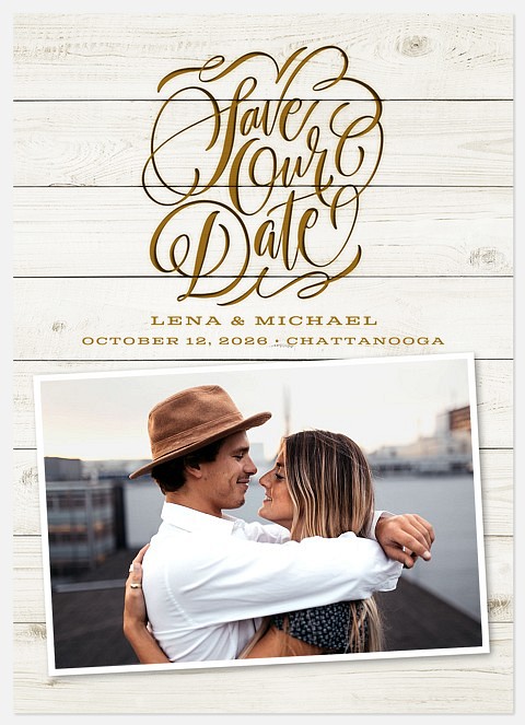 Forever Etched Save the Date Photo Cards