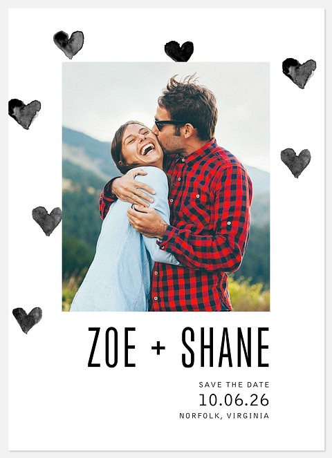 Heart Stamped Save the Date Photo Cards