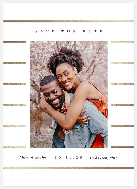 Glam Stripes Save the Date Photo Cards