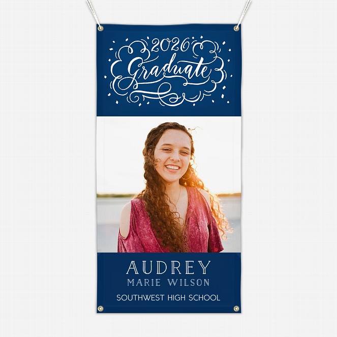 Graduate Swirls Photo Banner  Graduation Banners