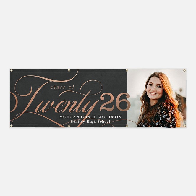 Copper Flourish Graduation Photo Banner  Graduation Banners