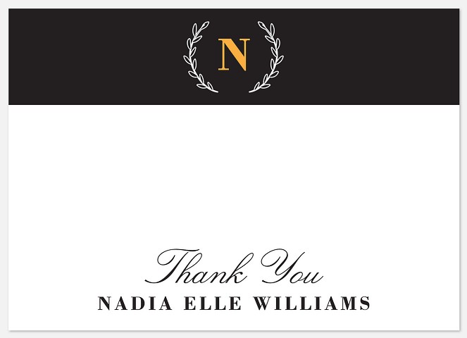 Elegant Monogram Thank You Cards 