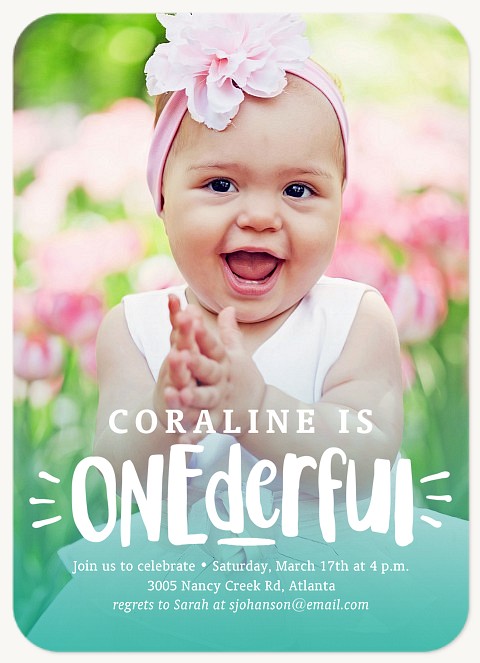 One-derful First Birthday Invitations
