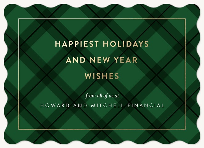 Modern Plaid Business Holiday Cards