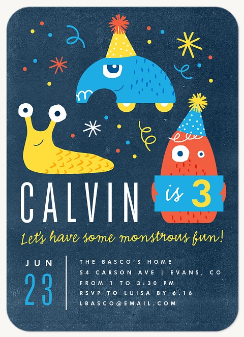 Monster Parade Kids Birthday Invitations