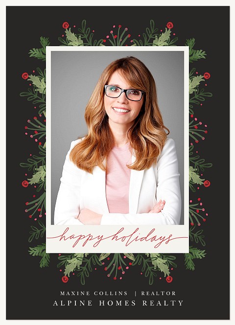 Holiday Holly Business Holiday Cards