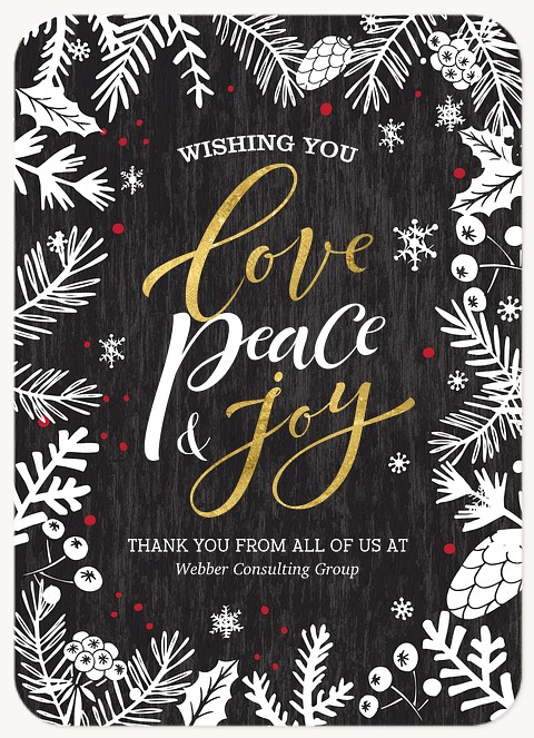 Pinecone Peace Business Holiday Cards