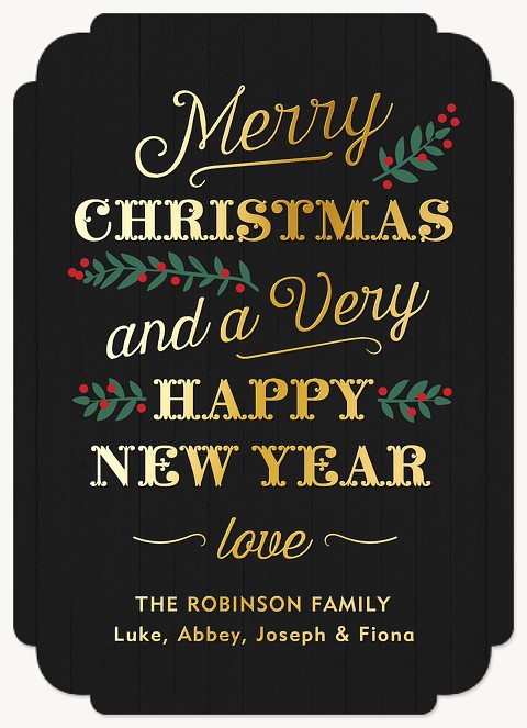 Vintage Stack Foil Holiday Cards