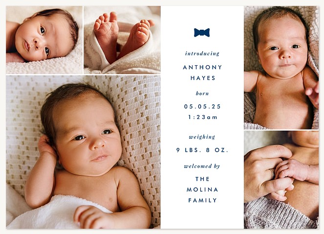 Bow Tie Stats Baby Announcements