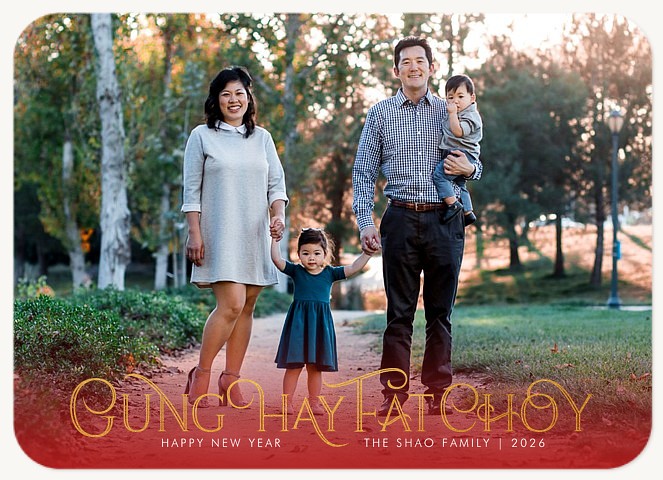 Fanciful Overlay Chinese New Year Cards