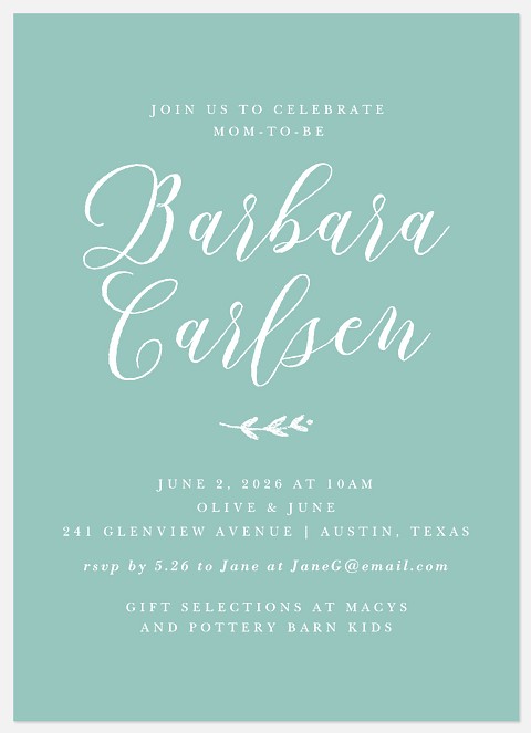 Momma to Be Baby Shower Invitations