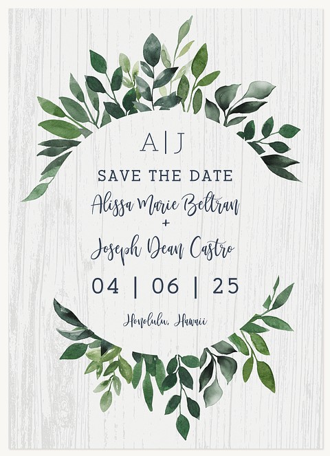 Rustic Greenery Save the Date Cards
