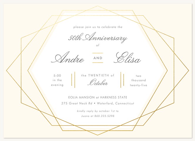Formal Geometry Wedding Anniversary Invitations