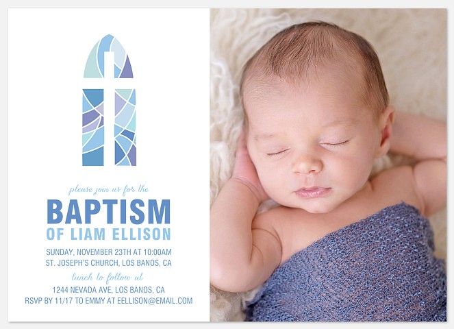 Stained Glass Baptism Christening Invitations