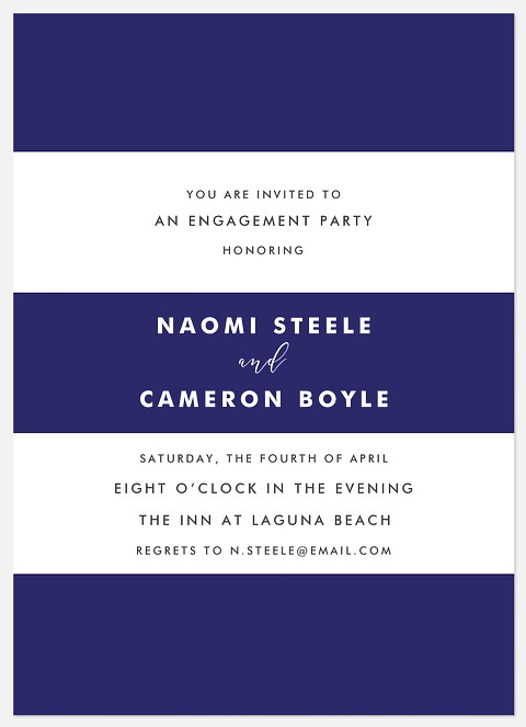Simple Stripes Engagement Party Invitations