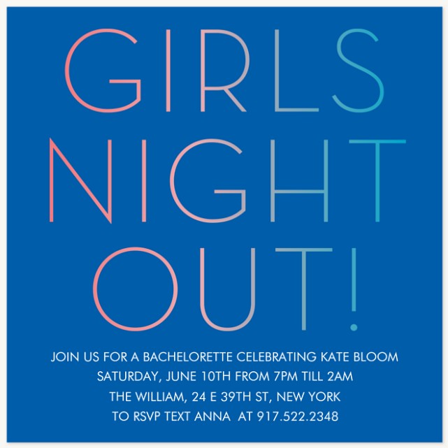 Night Out Party Invitations