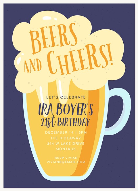 Celebratory Pint Adult Birthday Party Invitations