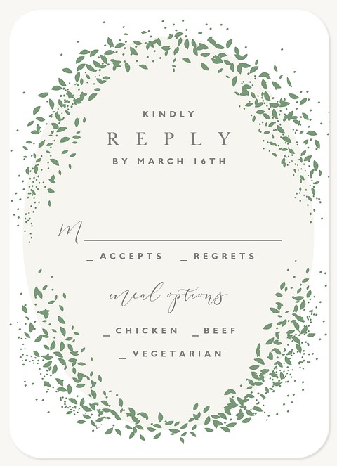 Delicate Wreath Wedding RSVP Cards