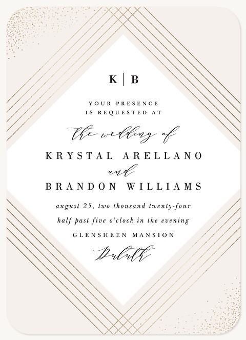 Deco Diamond Wedding Invitations