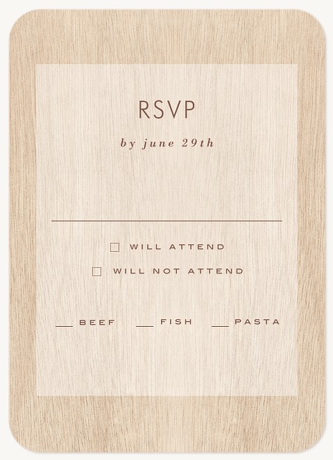 Simple Pine Wedding RSVP Cards