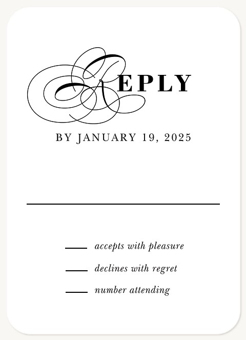 Overlaid Initials Wedding RSVP Cards