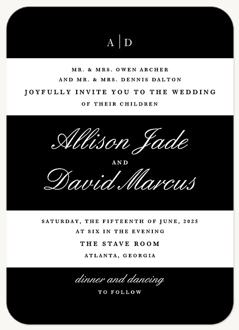Formal Stripes Wedding Invitations