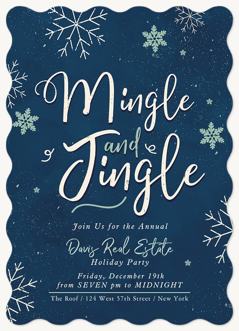 Mingling Snow Holiday Party Invitations