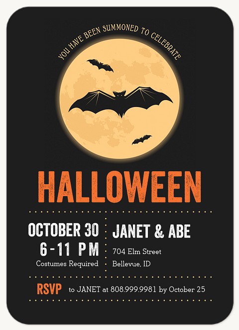 Full Moon Halloween Party Invitations
