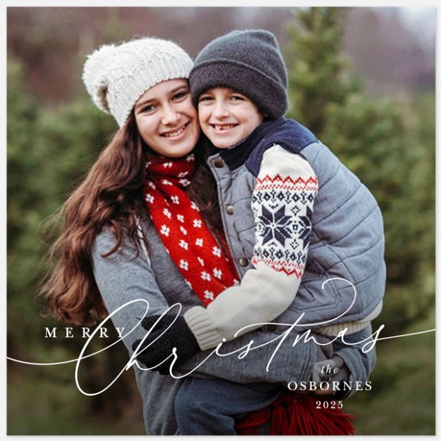 Elegant Wishes Holiday Photo Cards