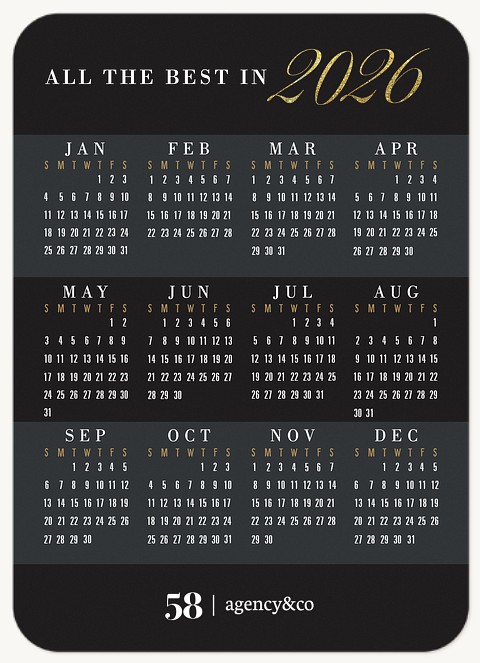 Bold Calendar Business Holiday Cards