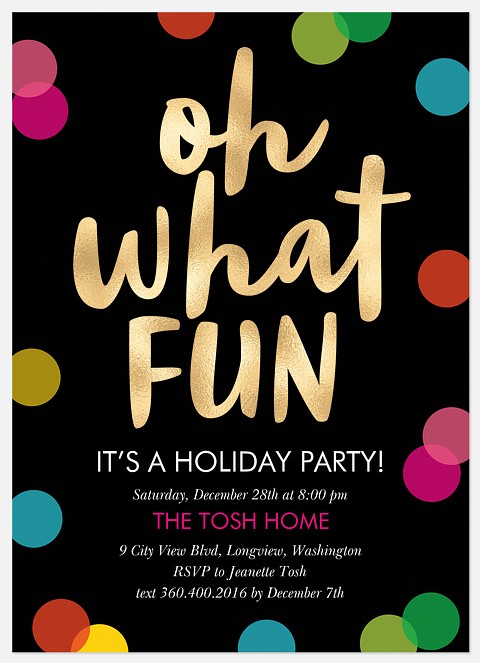What Fun Holiday Party Invitations