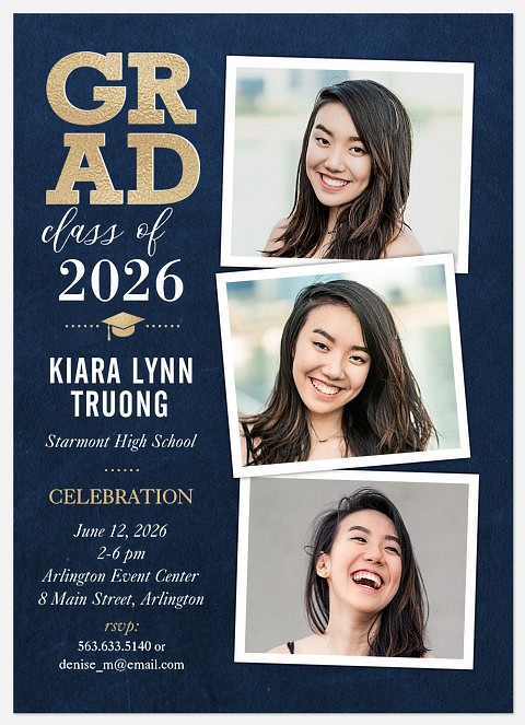 Gold Grad Graduation Cards