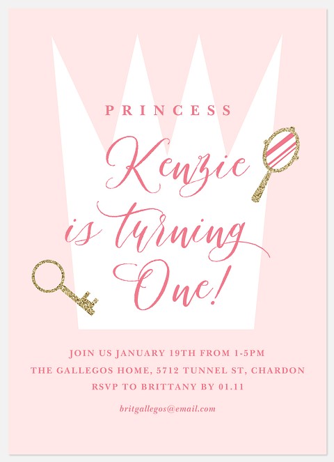 Royal Crown Kids' Birthday Invitations