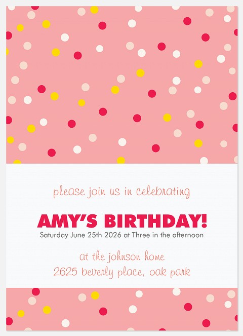 Candy Confetti Kids' Birthday Invitations