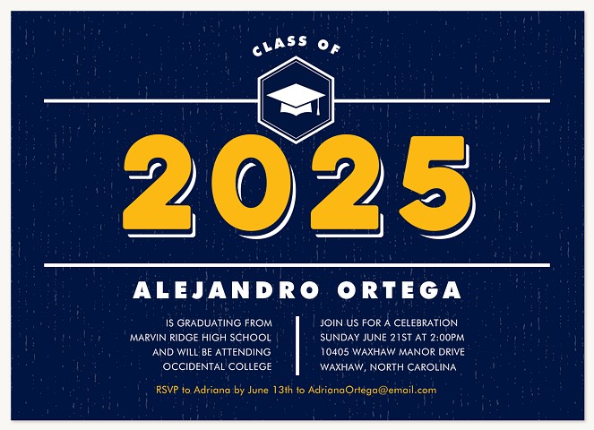 Vintage Varsity Graduation Invitations