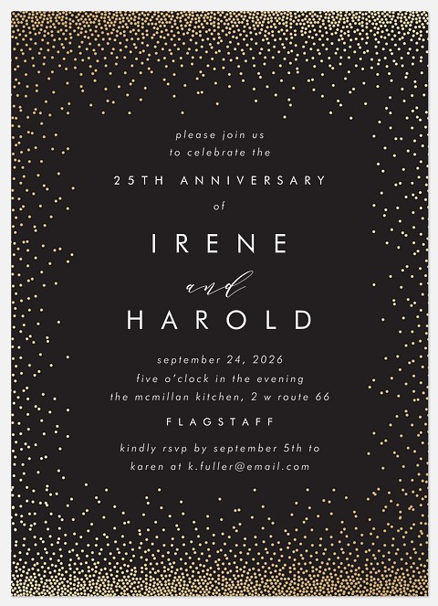 Shimmering Cascade Anniversary Invitations