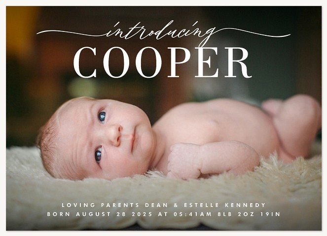 Classic Elegance Baby Announcements