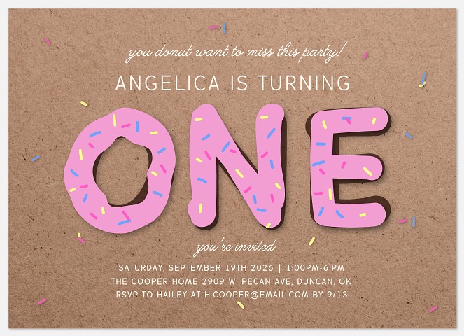 Donut Miss This Kids' Birthday Invitations