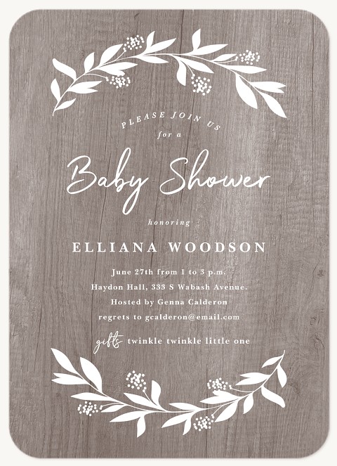 Inked Branches Baby Shower Invites